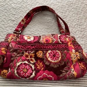 Vera Bradley Pink and Brown Floral Tote Bag